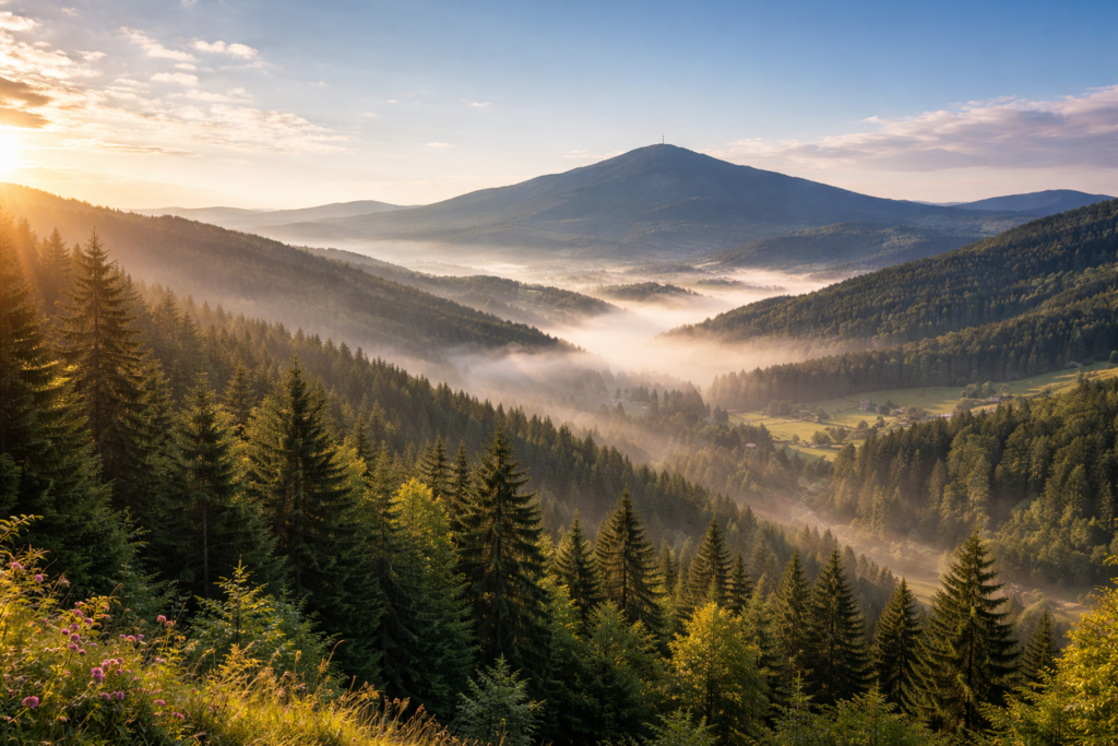 Beskydy Česká republika hory Lysá hora výhled panorama